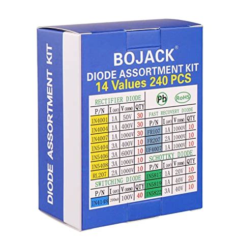 Bojack Value Pcs Diode Assortment Kit Contain Rectifier Fast