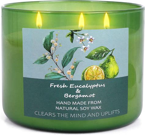 Soy Candles For Home Scented Aromatherapy Eucalyptus And Bergamot