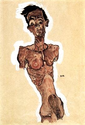 Nude Self Portrait 1910 By Egon Schiele