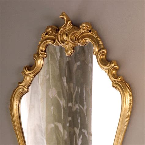 Specchio Barocco Sagomato Con Cornice Decorata Foglia Oro