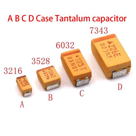 Condensador De Tantalio En Caja A B C D 6V 10V 16V 25V 35V 50V 0