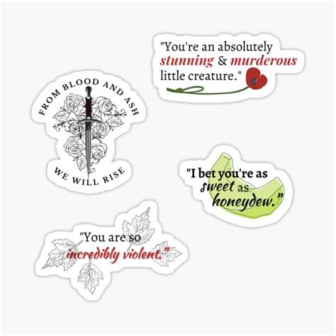 "From Blood and Ash Quotes " Sticker for Sale by jaekindacray | Redbubble