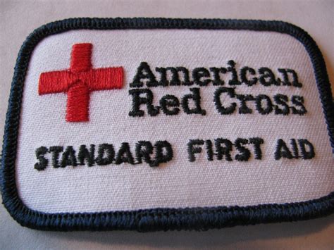 American Red Cross Standard First Aid Embroidered Patch New Nos Iron