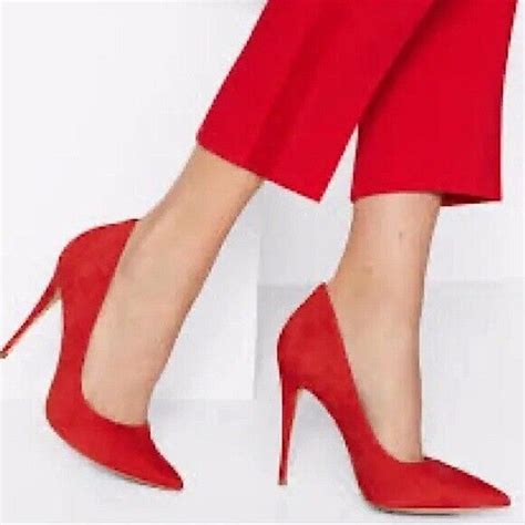 Aldo Stessy Red Stiletto Heels Pumps Womens Size 7 H Gem