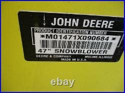 John Deere Stage Snowblower Late Style Quick Hitch