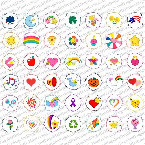 42 Care Bears Belly Badges SVG PNG Bundle Care Bear Belly Badges T ...