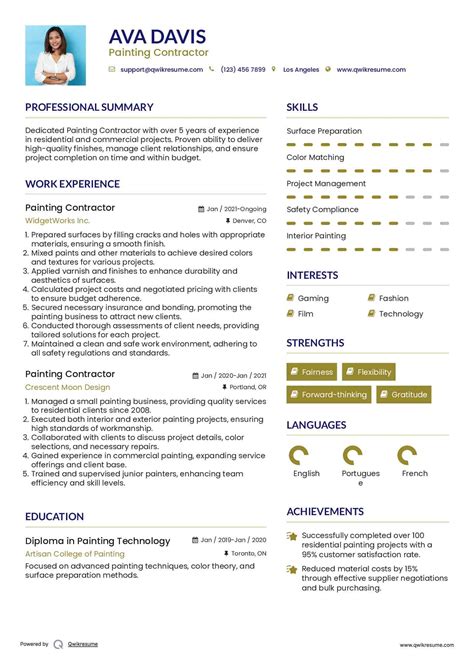 10+ Painting Contractor Resume Samples & Templates for 2025