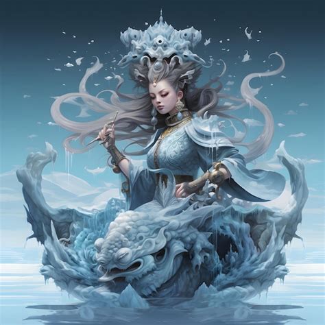 Premium AI Image | Chinese goddess of salt water