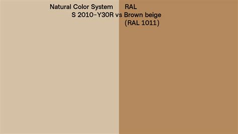 Natural Color System S 2010 Y30R Vs RAL Brown Beige RAL 1011 Side By