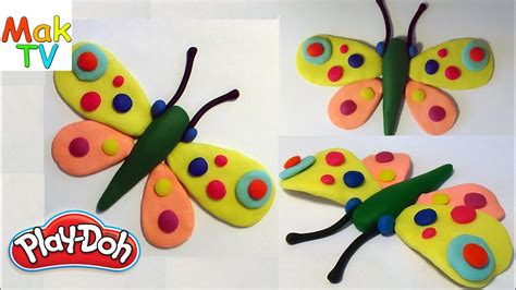 Как слепить бабочку из пластилина Плей До. How to make a butterfly of ...