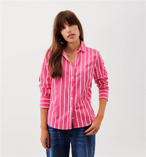 Chemise Rayée Femme Rayé Rose