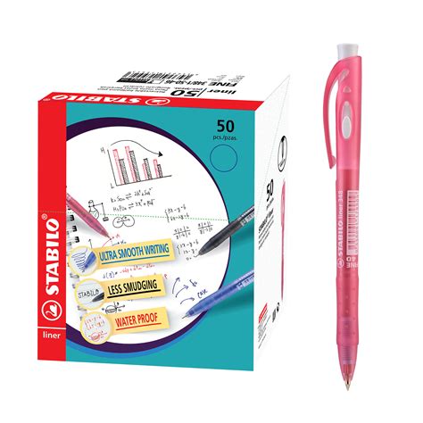 Stabilo Stationery Liner Ballpoint Pen Mm In Black Blue Red