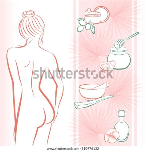 Vector Illustration Beautiful Naked Girl Natural Stock Vector Royalty Free