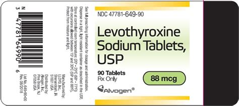 Dailymed Levothyroxine Sodium Tablet