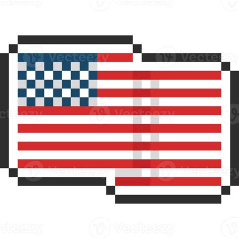 Pixel art usa flag 28652032 PNG