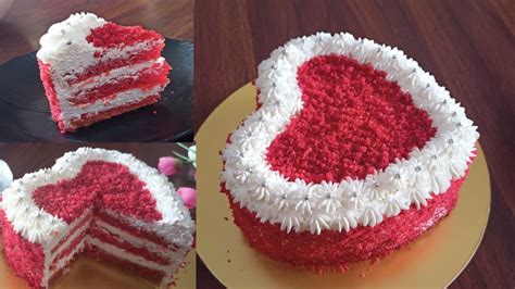 Red Velvet Cake I Heart Shape Red Velvet Cake I Eggless Red Velvet Cake