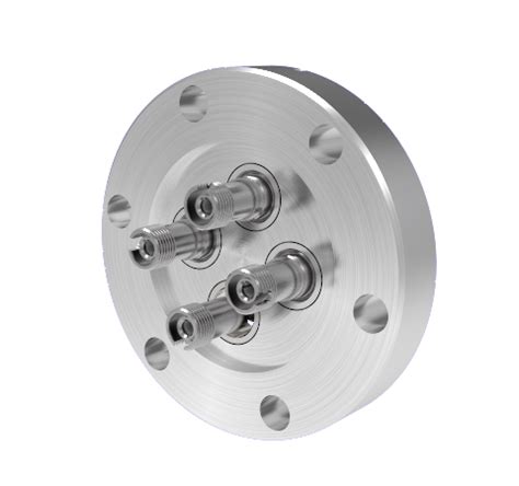 Four Fiber Optic Feedthroughs Multimode Hermetic ST FC Adapters In