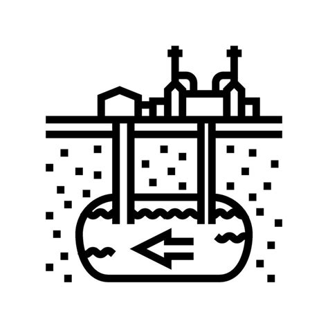 Reservoir Geothermal Energy Line Icon Vector Illustration