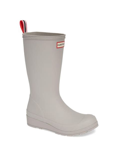 Hunter Original Play Tall Waterproof Rain Boot In Zinc White Lyst