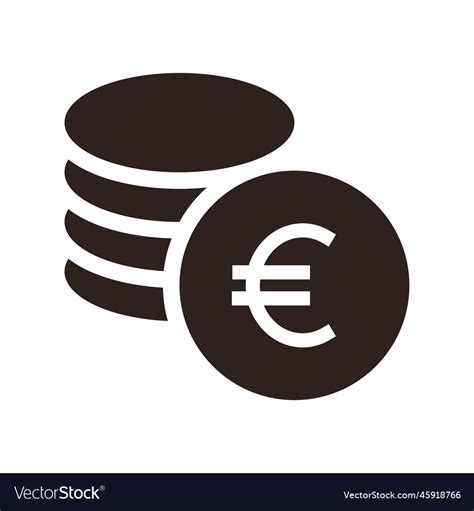 Money icon euro sign coins Royalty Free Vector Image