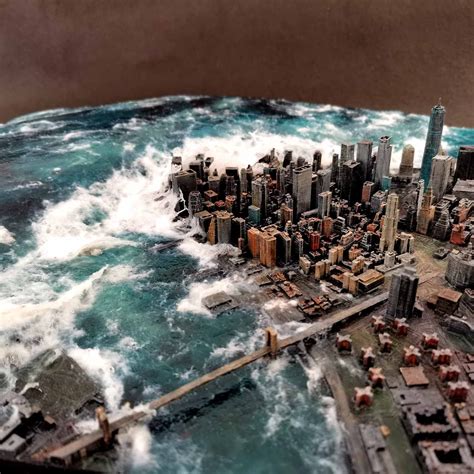 Diorama Tsunami Nueva York Technique De Peinture Diorama Peinture