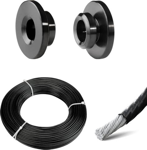 MUZATA 300ft 1 8 Black Vinyl Coated T316 Stainless Steel Wire Rope