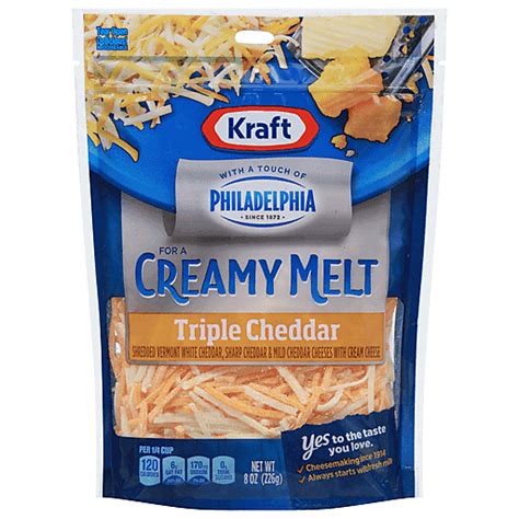 Kraft Philadelphia Shredded Triple Cheddar Cheese Cheese Priceless