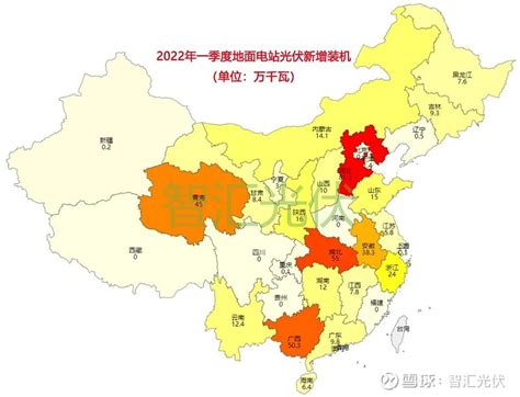 国内各省光伏装机谱图2022年一季度 4月27日国家能源局公布2022年一季度光伏新增装机情况具体见附件1 3月份全国新增光伏