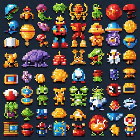 Pixel Pixel Pixel Juego Icono Juego Pixel Pixel Juego Icon Set Vector