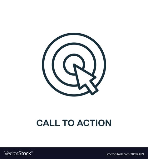 Call To Action Icon Line Style Simple Element Vector Image