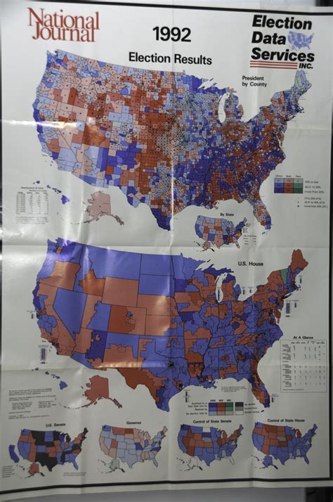 1992 Election Results Poster – Folded – Election Data Services