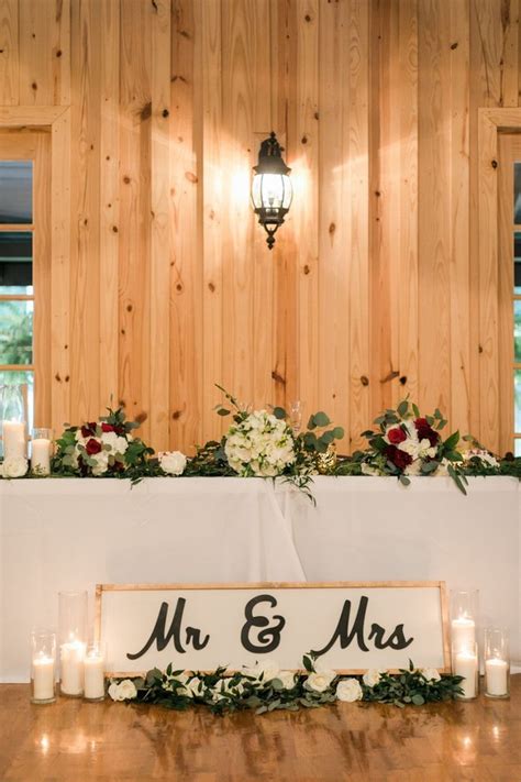 Rustic Farmhouse Indoor Wedding Head Table Decor Hi Miss Puff