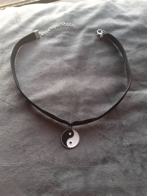 Black Velvet Choker With Ying Yang Pendant 2021 Chokers Etsy