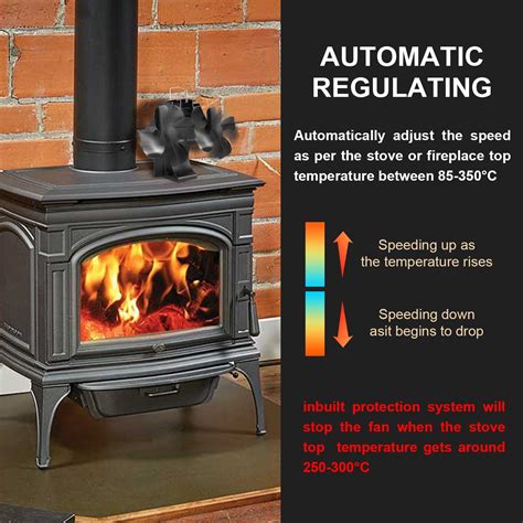 Indoor Wood Burning Fireplace Chimney Blades Ecofan Magnetic Flue