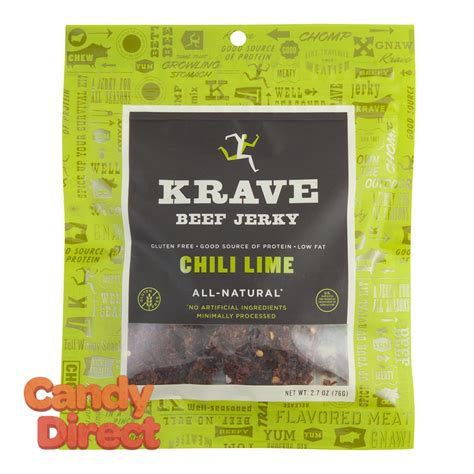 Krave Chili Lime Beef Jerky 2 7oz Bag 8ct