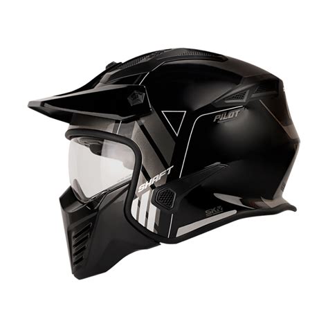 Casco Para Moto Shaft 225 Expert N B Bl Visor Tr