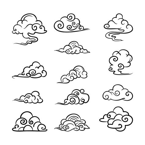 doodle set of clouds. 44278353 Vector Art at Vecteezy