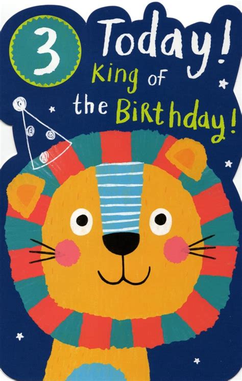 Boys Happy 3rd Birthday Greeting Card With Badge Cards Love Kates