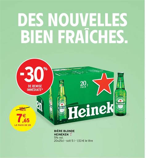 Promo Bi Re Blonde Heineken Chez Intermarch Hyper Icatalogue Fr