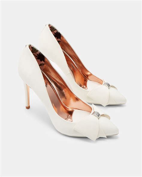 Ted Baker Asellys Bow Detail Court Shoes Ivory