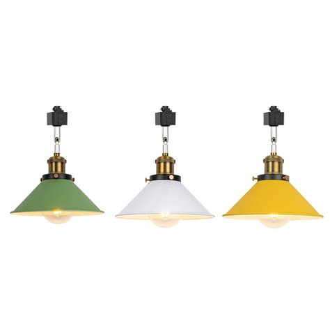 FSLiving Adjustable Angle H Type Track Pendant Light Green Yellow White