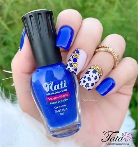 Unhas Decoradas Azul 48 modelos dicas e passo a passo Nati Cosmética