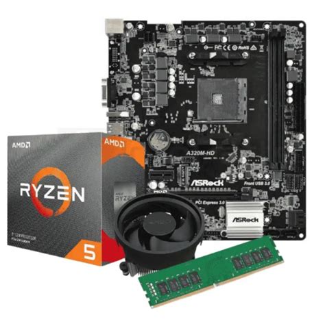 Kit Processador Ryzen 5 3400G Placa mãe A320 8GB DDR4 Shopee Brasil