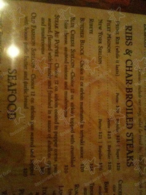 Menu at Butcher Block pub & bar, Plattsburgh