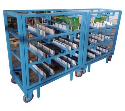 Mild Steel Industrial Material Handling Trolley Material Storage