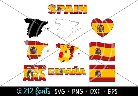 Spain Country Map Outline Word Flag Art Graphic by 212 Fonts · Creative ...