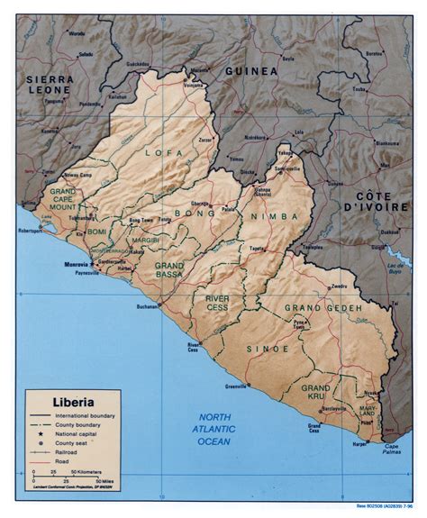 Liberia Political Map