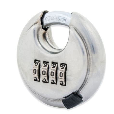 STAINLESS STEEL 70mm 4 Digit Combination Disc Discus Security Padlock