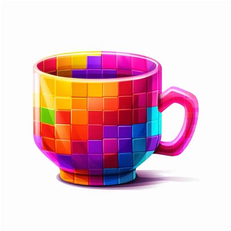 Premium AI Image Pixel Art Cup With Vibrant Colors By Pixelplantmaster