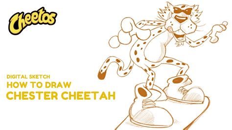 How To Draw Chester Cheetah Mascot Frito Lay S Cheetos Digital Art Youtube